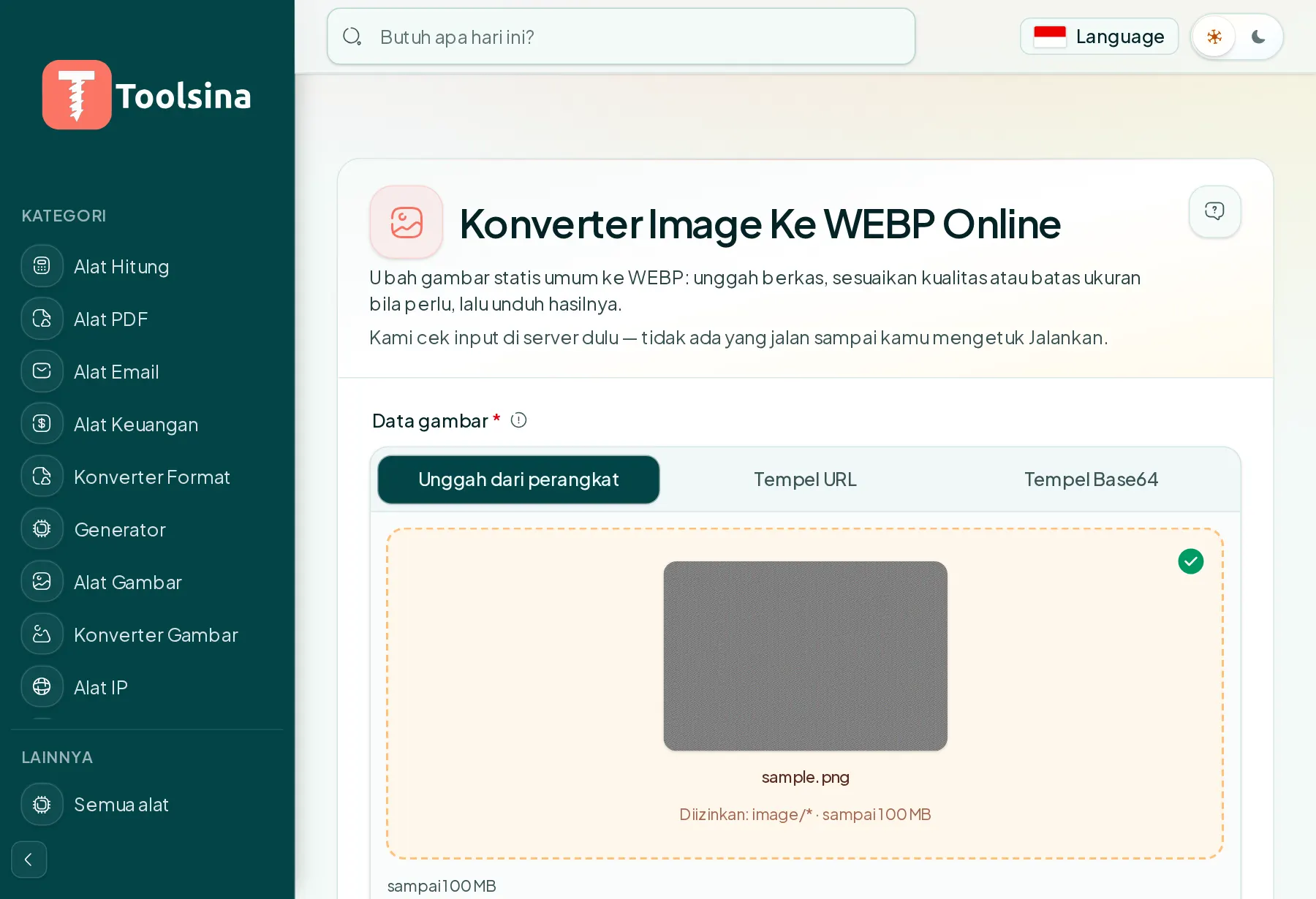 Periksa berkas Anda dan sesuaikan opsinya — Cara Mengonversi Gambar ke WebP (Gratis, Online)