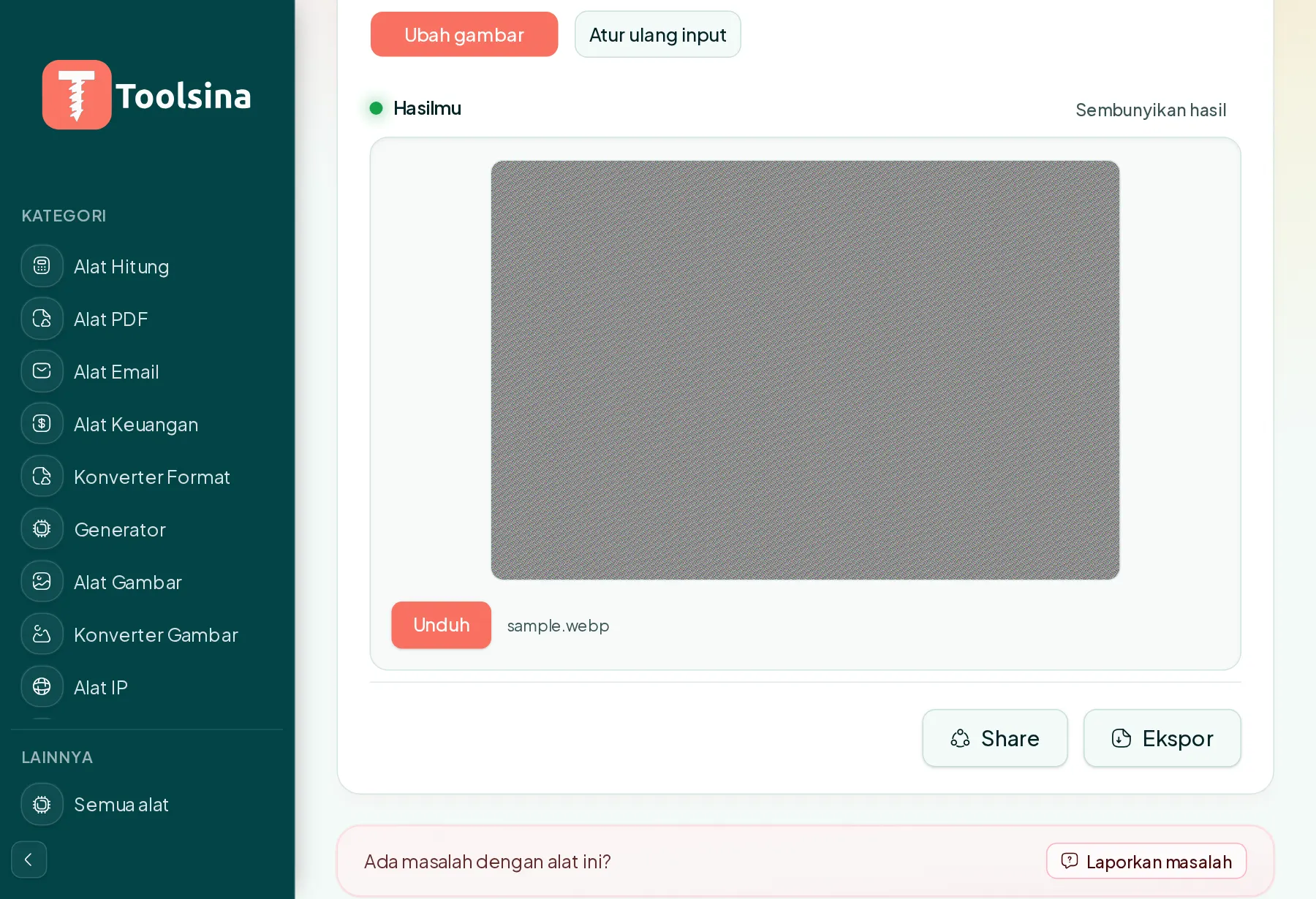 Jalankan, lalu unduh hasilnya — Cara Mengonversi Gambar ke WebP (Gratis, Online)