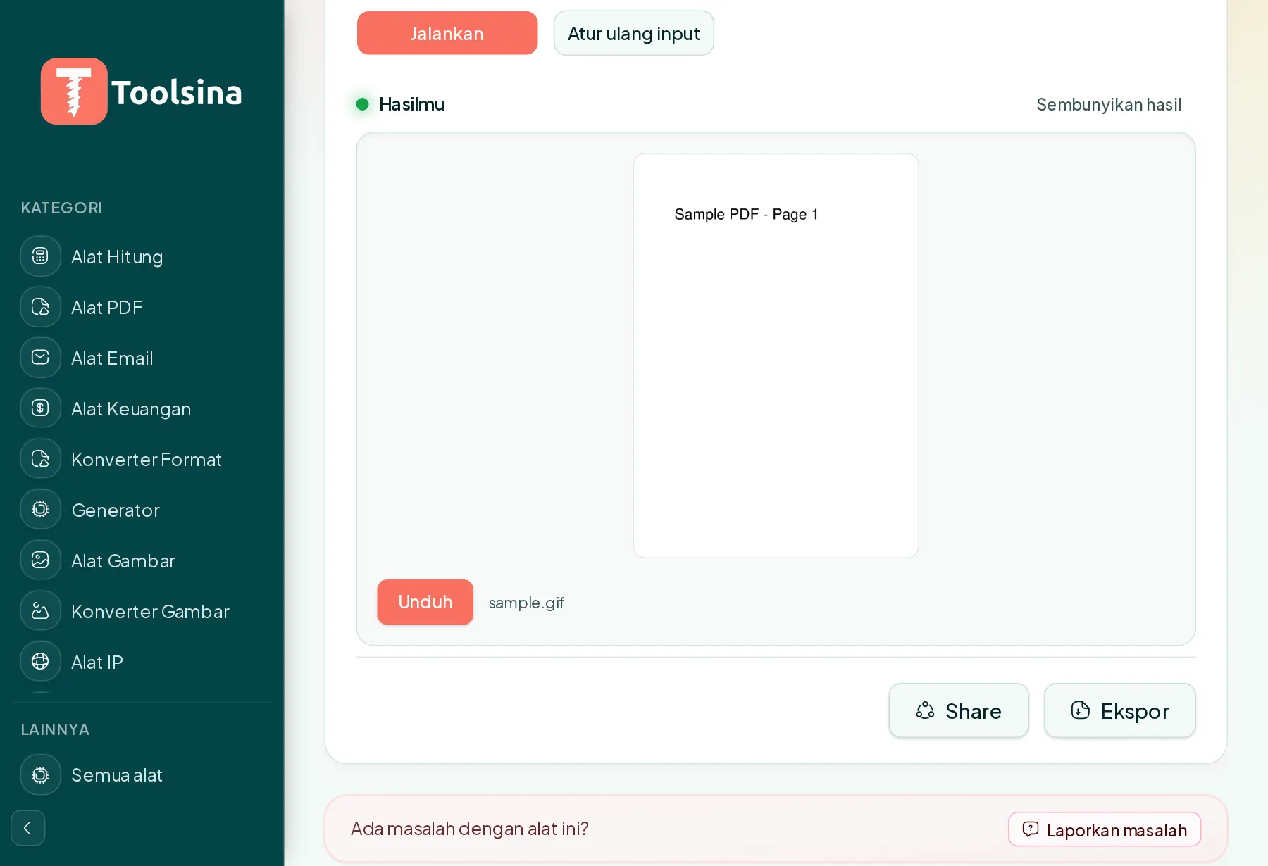 Jalankan, lalu unduh hasilnya — Cara Mengonversi PDF ke GIF (Gratis, Online)