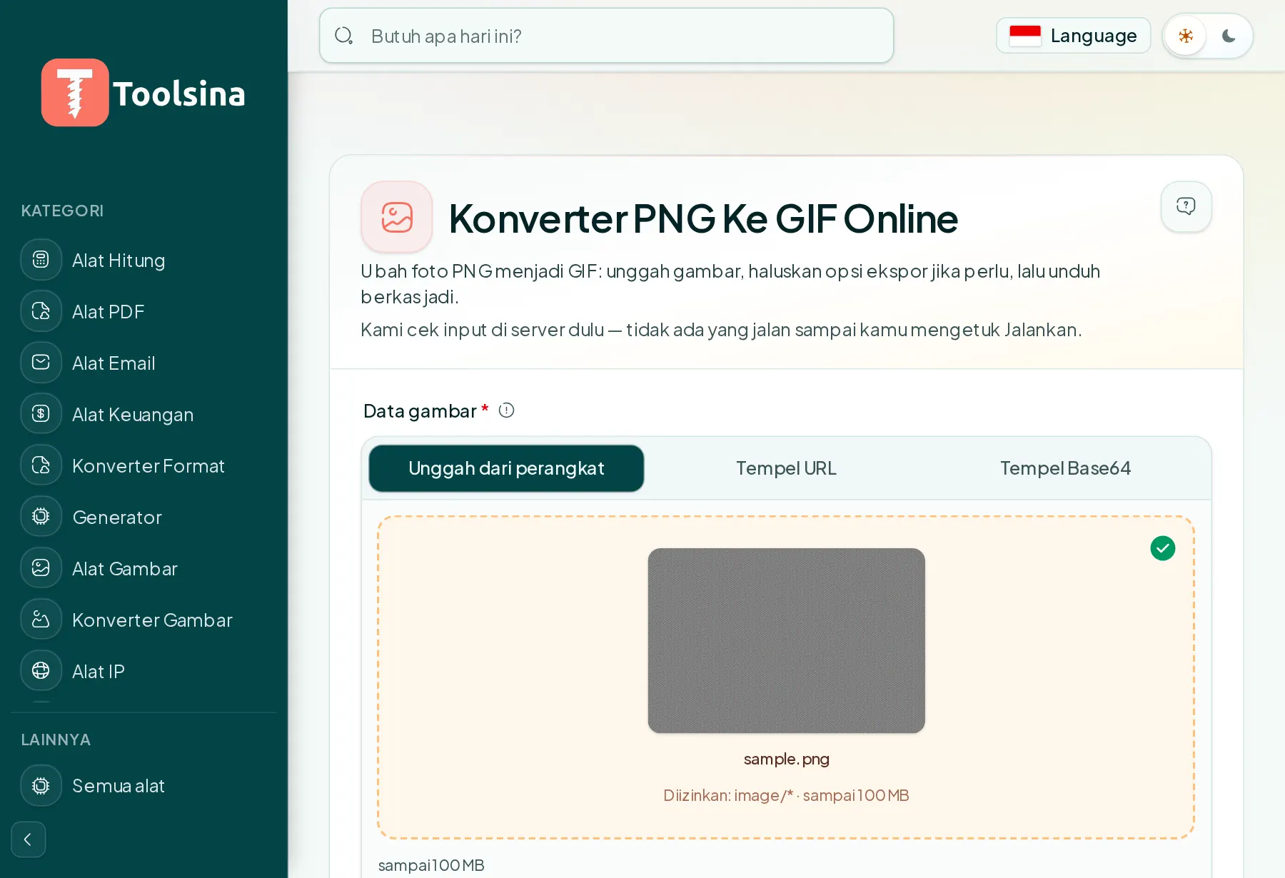 Periksa berkas Anda dan sesuaikan opsinya — Cara Mengonversi PNG ke GIF (Gratis, Online)