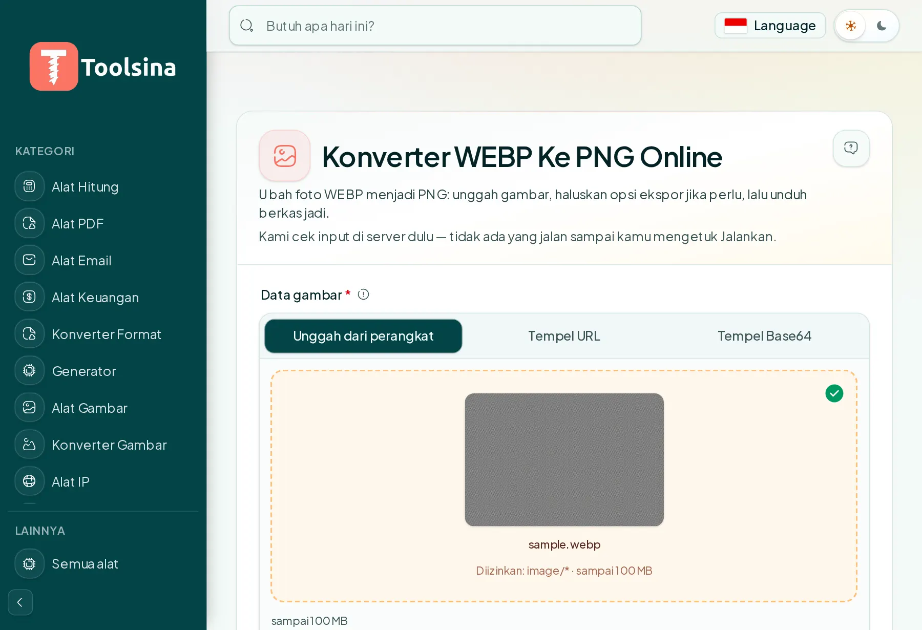 Periksa berkas Anda dan sesuaikan opsinya — Cara Mengonversi WebP ke PNG (Gratis, Online)