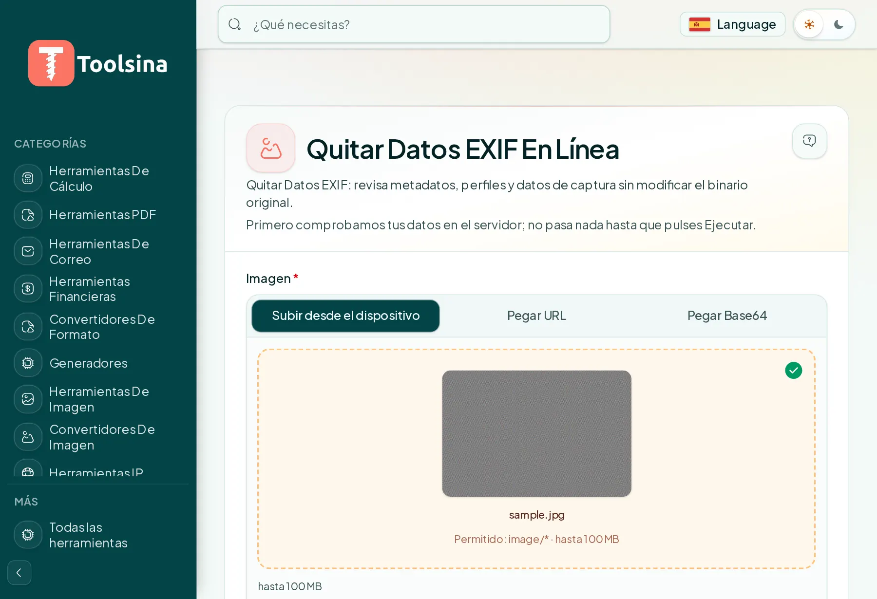 Revisa tu archivo y ajusta las opciones — Cómo eliminar los datos EXIF (metadatos) de una foto