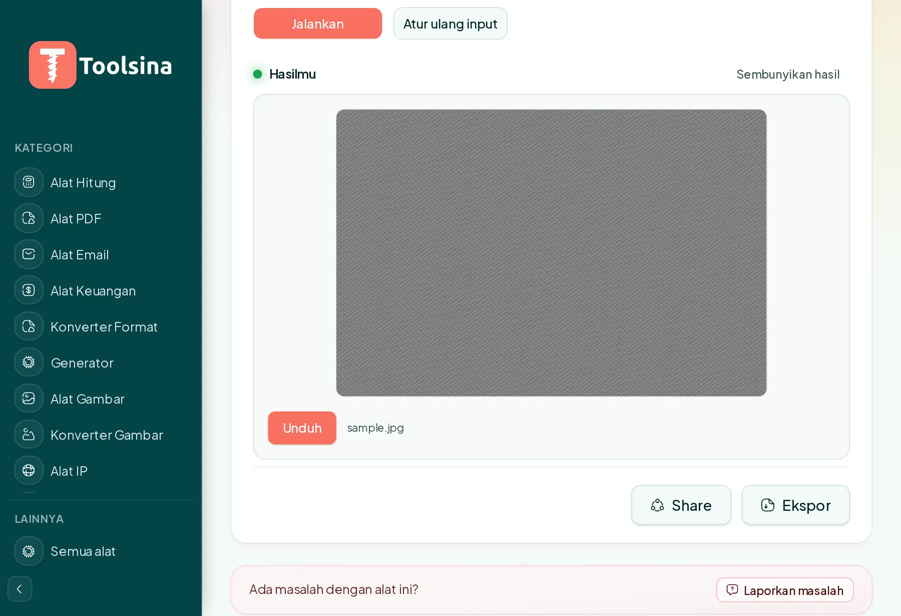 Jalankan, lalu unduh hasilnya — Cara Menghapus Data EXIF (Metadata) dari Foto