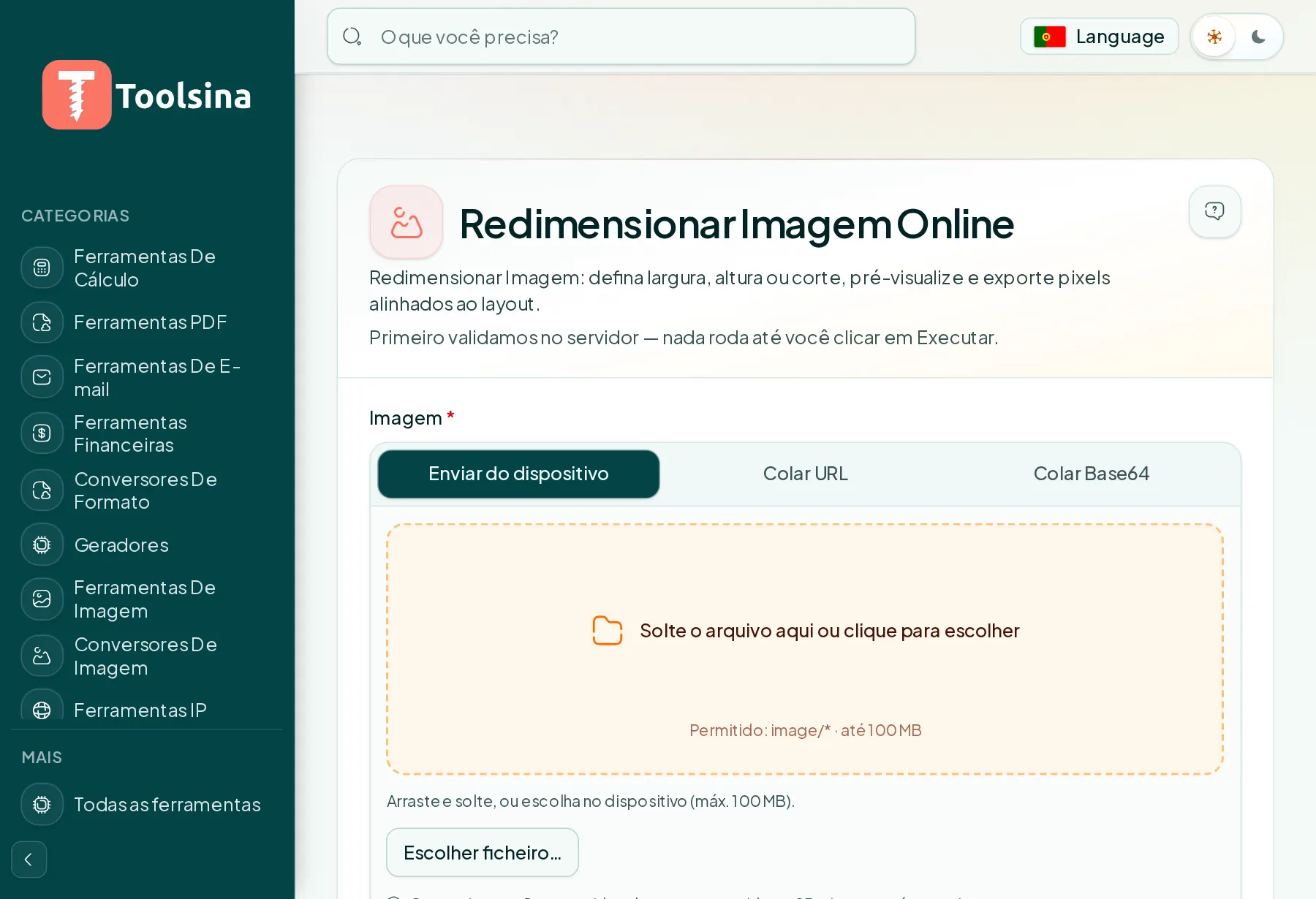 Abra a ferramenta e envie seu arquivo — Como redimensionar uma imagem (grátis, online)